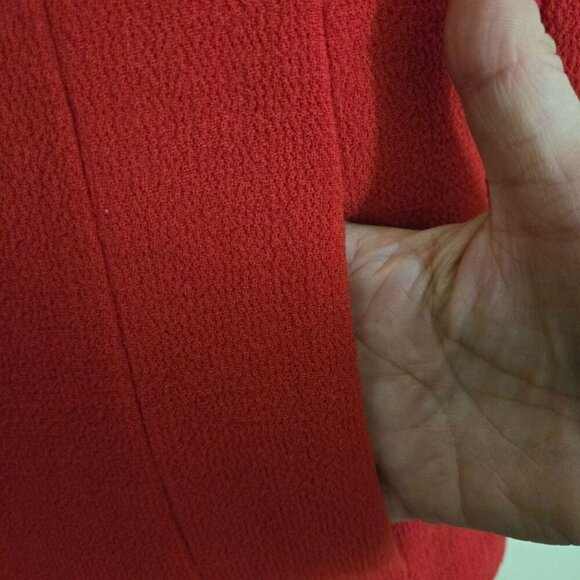 Lafayette 148 New York Tara Seamed Scuba Jacket Red Wool Size 6 - Picture 6 of 8